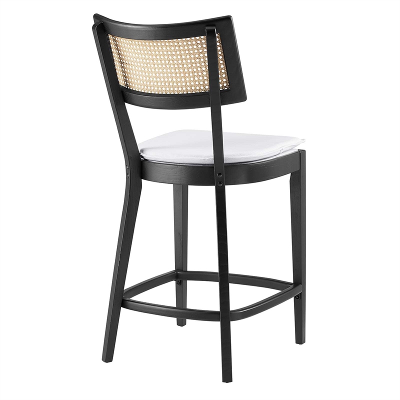 Caledonia Wood Counter Stools - Set of 2 in Black White