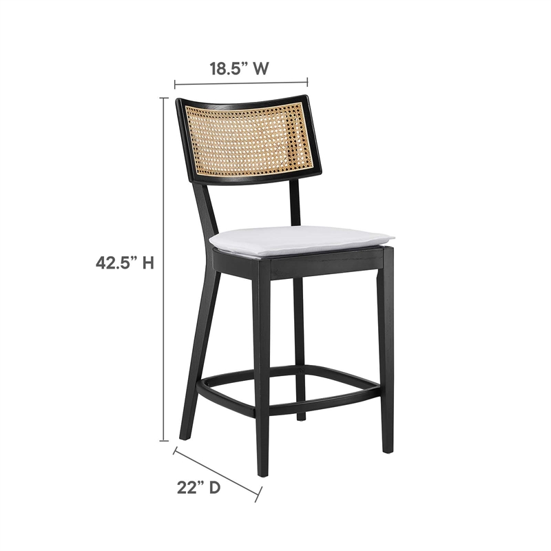 Caledonia Wood Counter Stools - Set of 2 in Black White