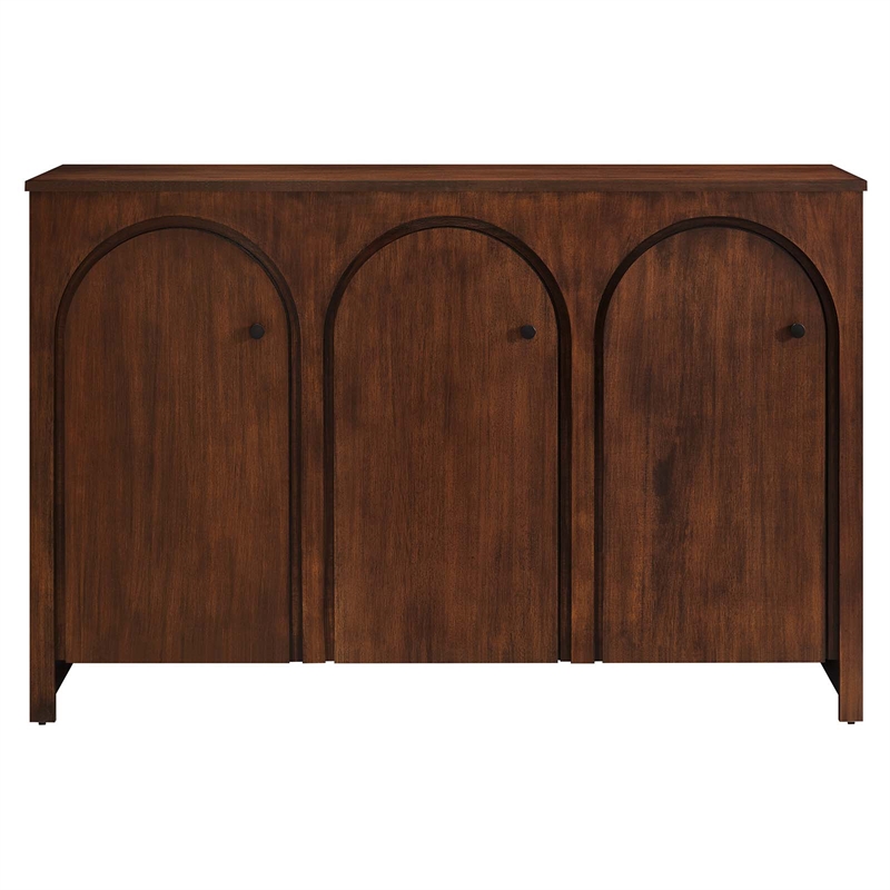 Appia 3-Door Arched Door Sideboard Storage Cabinet in Walnut