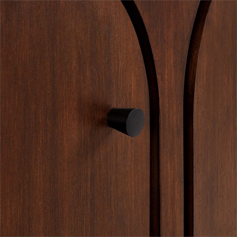 Appia 3-Door Arched Door Sideboard Storage Cabinet in Walnut