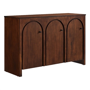 Appia 3-Door Arched Door Sideboard Storage Cabinet in Walnut