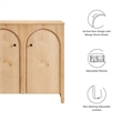 Appia 2-Door Arched Door Storage Cabinet in Oak