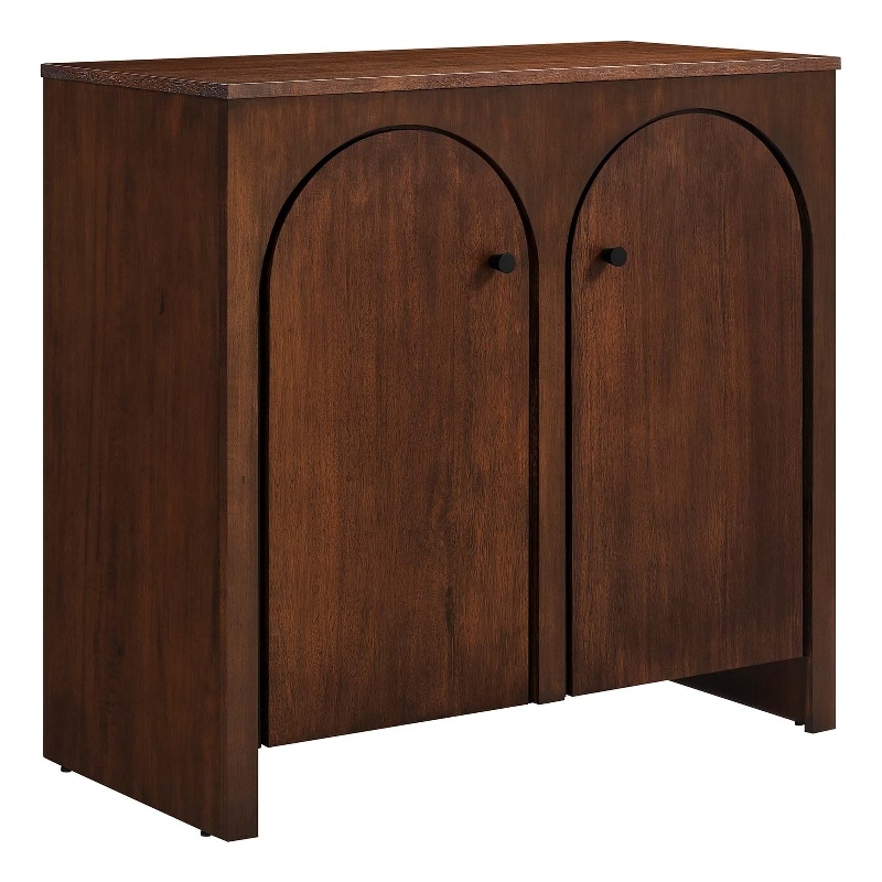 Appia 2-Door Arched Door Storage Cabinet in Walnut