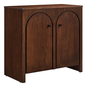Appia 2-Door Arched Door Storage Cabinet in Walnut