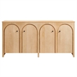 Appia Wood Grain 4-Door Sideboard Storage Cabinet in Oak
