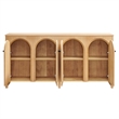 Appia Wood Grain 4-Door Sideboard Storage Cabinet in Oak