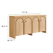 Appia Wood Grain 4-Door Sideboard Storage Cabinet in Oak