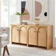 Appia Wood Grain 4-Door Sideboard Storage Cabinet in Oak