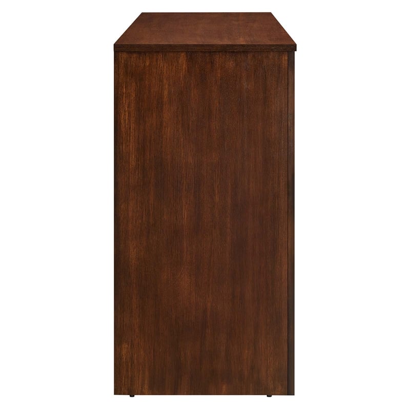 Appia Wood Grain 4-Door Sideboard Storage Cabinet in Walnut