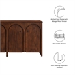 Appia Wood Grain 4-Door Sideboard Storage Cabinet in Walnut