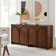 Appia Wood Grain 4-Door Sideboard Storage Cabinet in Walnut