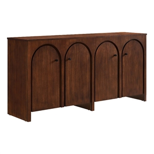 Appia Wood Grain 4-Door Sideboard Storage Cabinet in Walnut
