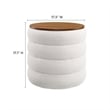 Mezzo Round Boucle Fabric Storage Ottoman in Cloud