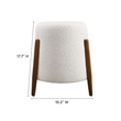 Riven Upholstered Boucle Fabric Ottoman in Cloud
