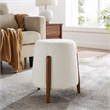 Riven Upholstered Boucle Fabric Ottoman in Cloud