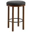 Fable Boucle Fabric Counter Stools - Set of 2 in Walnut Charcoal