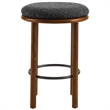 Fable Boucle Fabric Counter Stools - Set of 2 in Walnut Charcoal