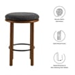 Fable Boucle Fabric Counter Stools - Set of 2 in Walnut Charcoal