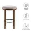 Fable Boucle Fabric Counter Stools - Set of 2 in Walnut Taupe