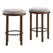 Fable Boucle Fabric Counter Stools - Set of 2 in Walnut Taupe