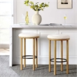 Fable Boucle Fabric Bar Stools - Set of 2 in Oak Ivory