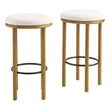 Fable Boucle Fabric Bar Stools - Set of 2 in Oak Ivory