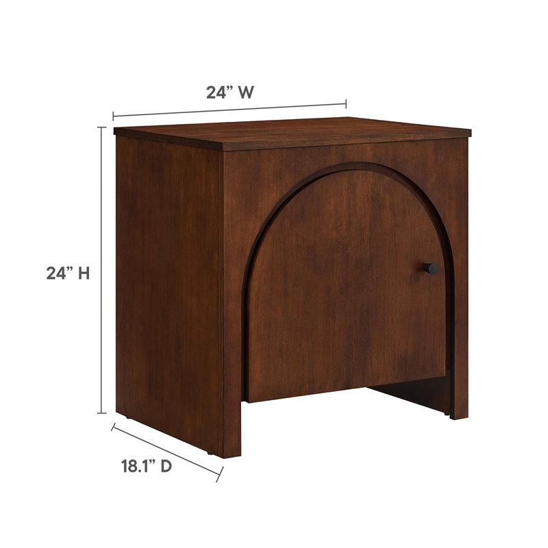 Appia Arched Door Nightstand in Walnut