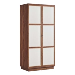Capri 70&quot Tall Wood Grain Storage Cabinet in Walnut