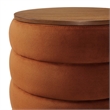 Modway Mezzo Round Performance Velvet Storage Ottoman in Rust