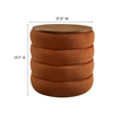 Modway Mezzo Round Performance Velvet Storage Ottoman in Rust