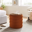 Modway Mezzo Round Performance Velvet Storage Ottoman in Rust