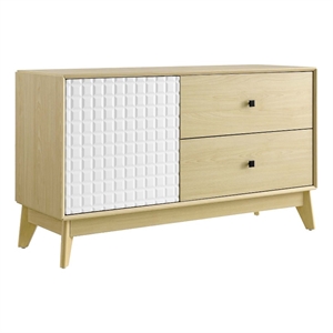 Nectar 43&quot Wood Grain Accent Cabinet in Natural White