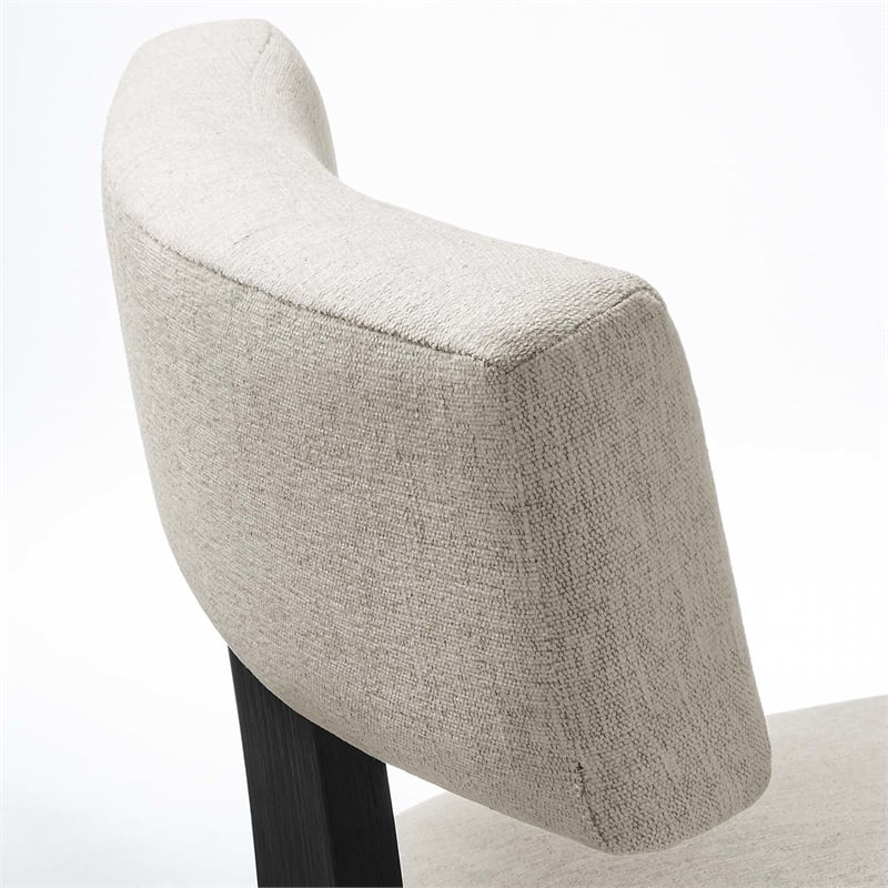 Nalani Dining Chairs - Set of 2 in Heathered Weave Ivory Black