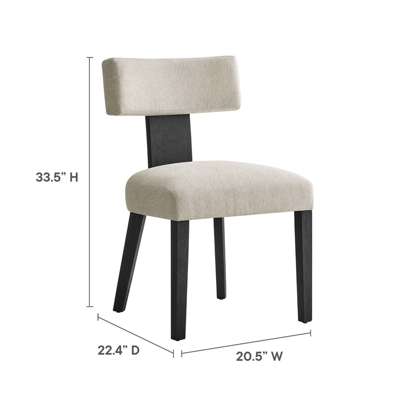 Nalani Dining Chairs - Set of 2 in Heathered Weave Ivory Black