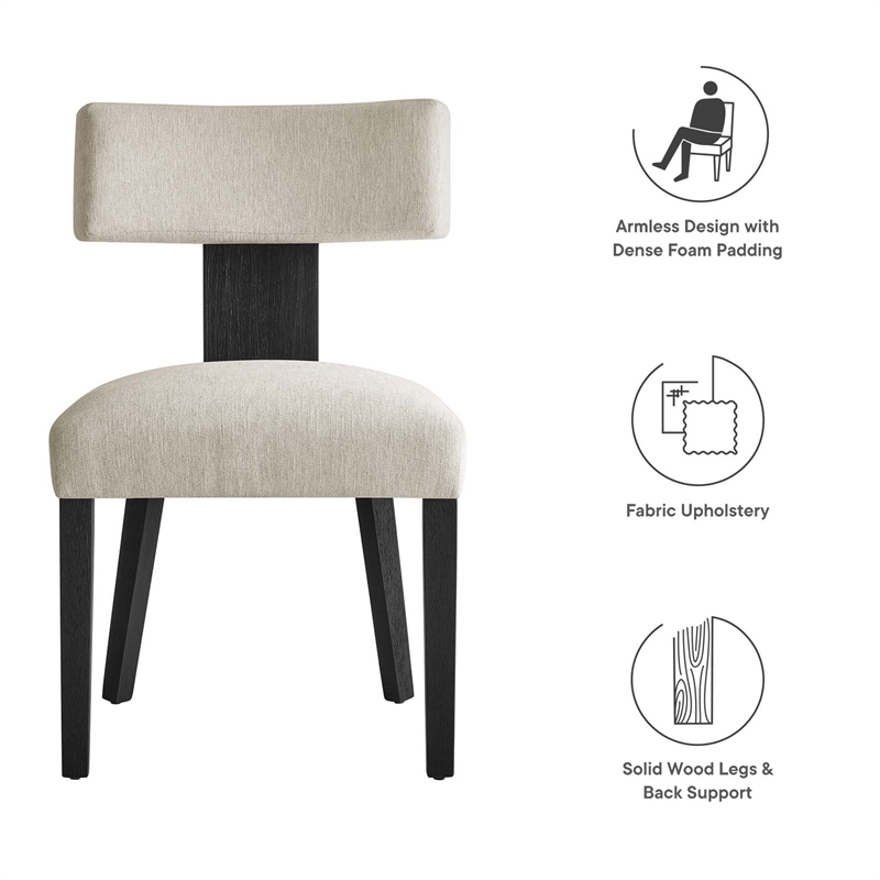 Nalani Dining Chairs - Set of 2 in Heathered Weave Ivory Black