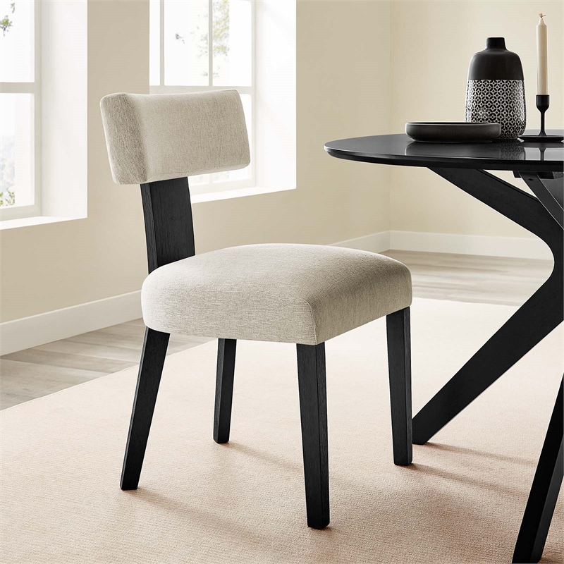 Nalani Dining Chairs - Set of 2 in Heathered Weave Ivory Black