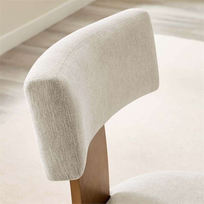 Nalani Dining Chairs - Set of 2 in Heathered Weave Ivory Deep Brown