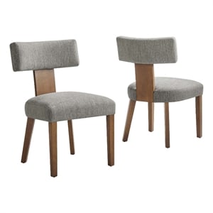 Nalani Dining Chairs - Set of 2 in Heathered Weave Wheat Deep Brown