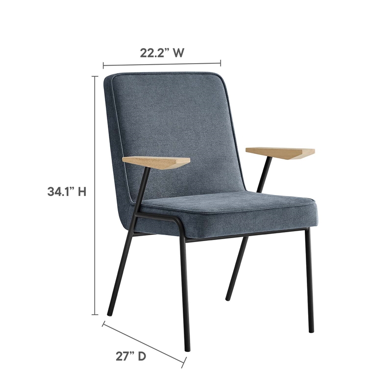 Modway Vista Fabric Upholstered Dining Arm Chair in Laguna