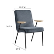 Modway Vista Fabric Upholstered Dining Arm Chair in Laguna