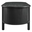 Modway Cadence Rubber Wood Oval Coffee Table w/Curved Edges in Black