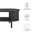 Modway Cadence Rubber Wood Oval Coffee Table w/Curved Edges in Black