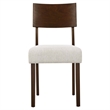 Pax Wood Dining Side Chairs - Set of 2 in Walnut Heathered Weave Ivory