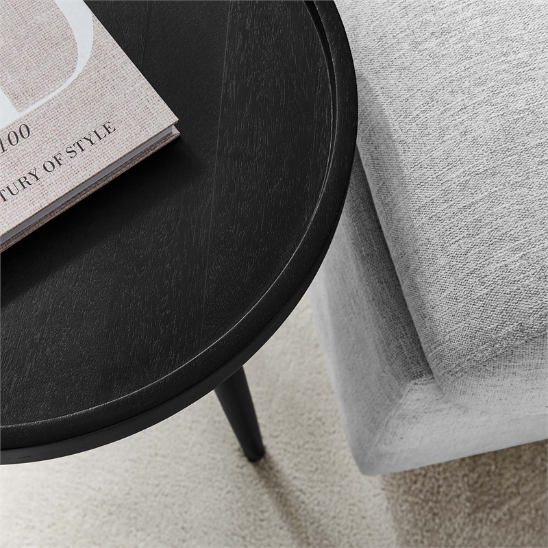 Chiro Round Wood Side Table in Black