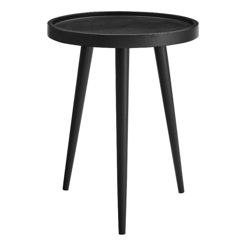 Chiro Round Wood Side Table in Black