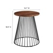 Valeo Round Wood and Metal Side Table in Walnut