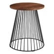 Valeo Round Wood and Metal Side Table in Walnut