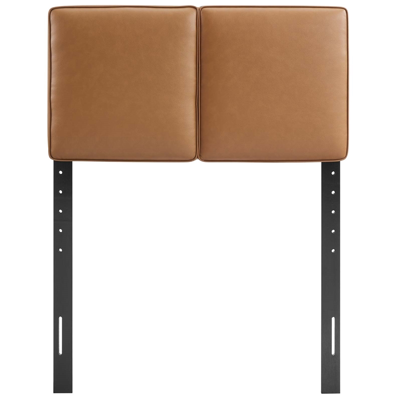 Lindee Vegan Leather Twin Headboard in Tan