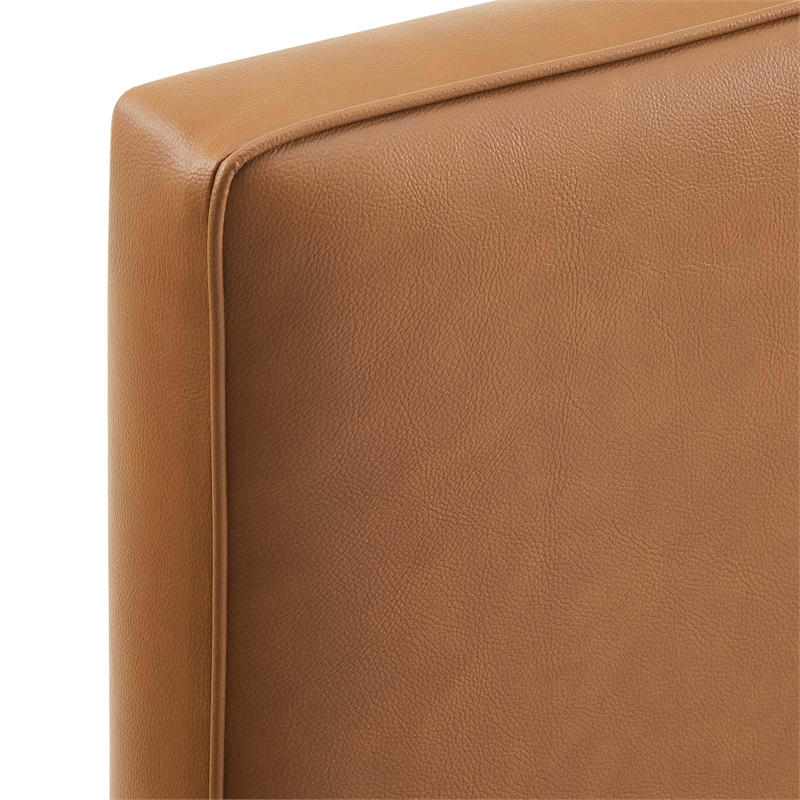 Lindee Vegan Leather Twin Headboard in Tan