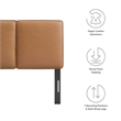 Lindee Vegan Leather Twin Headboard in Tan